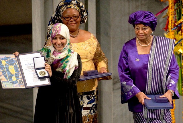 Prix Nobel de la Paix en 2011 : Tawakkul Karman - Leymah Gbowee et Ellen Johnson Sirleaf